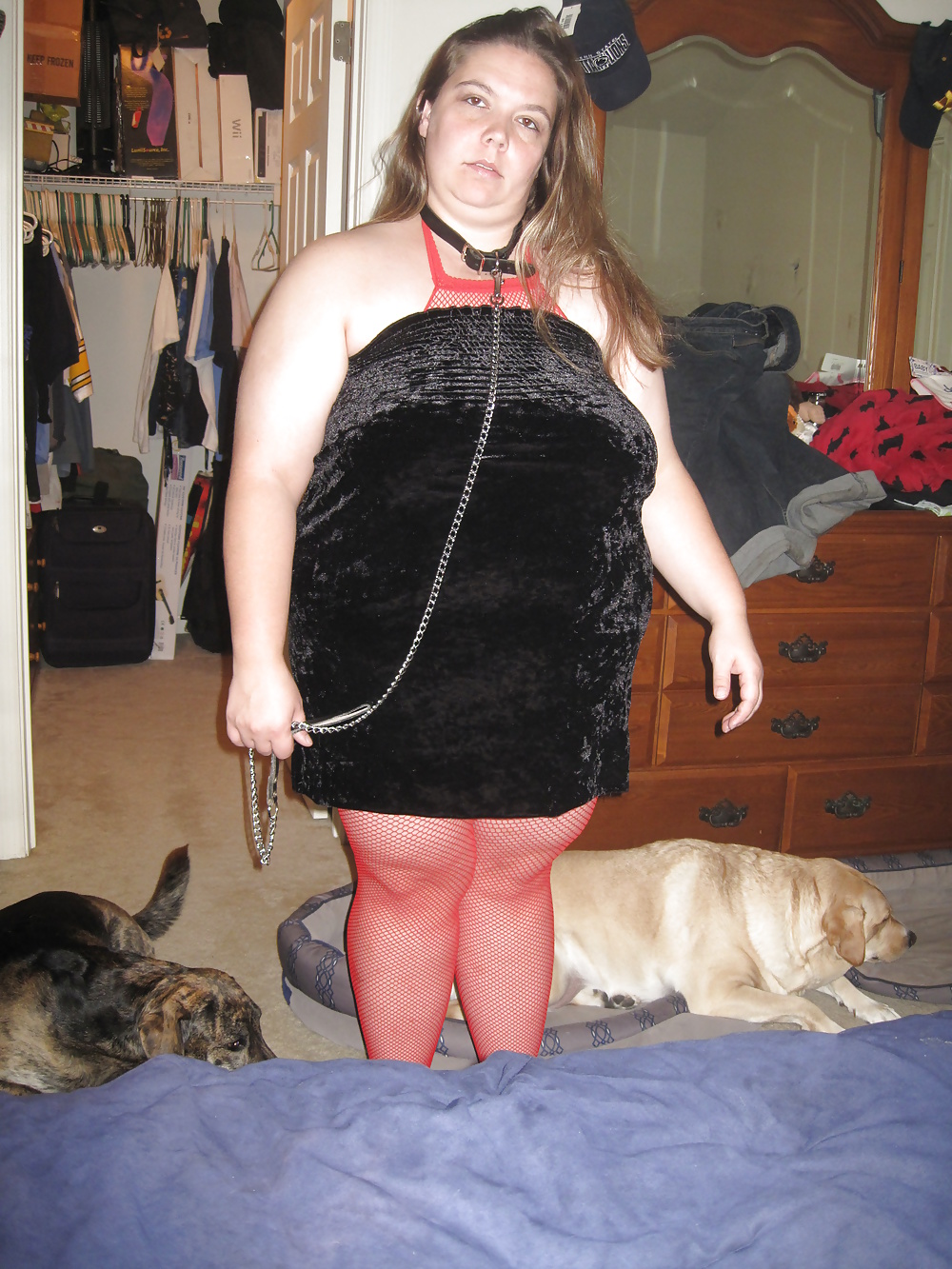 Hairy bbw wife in red #38567139