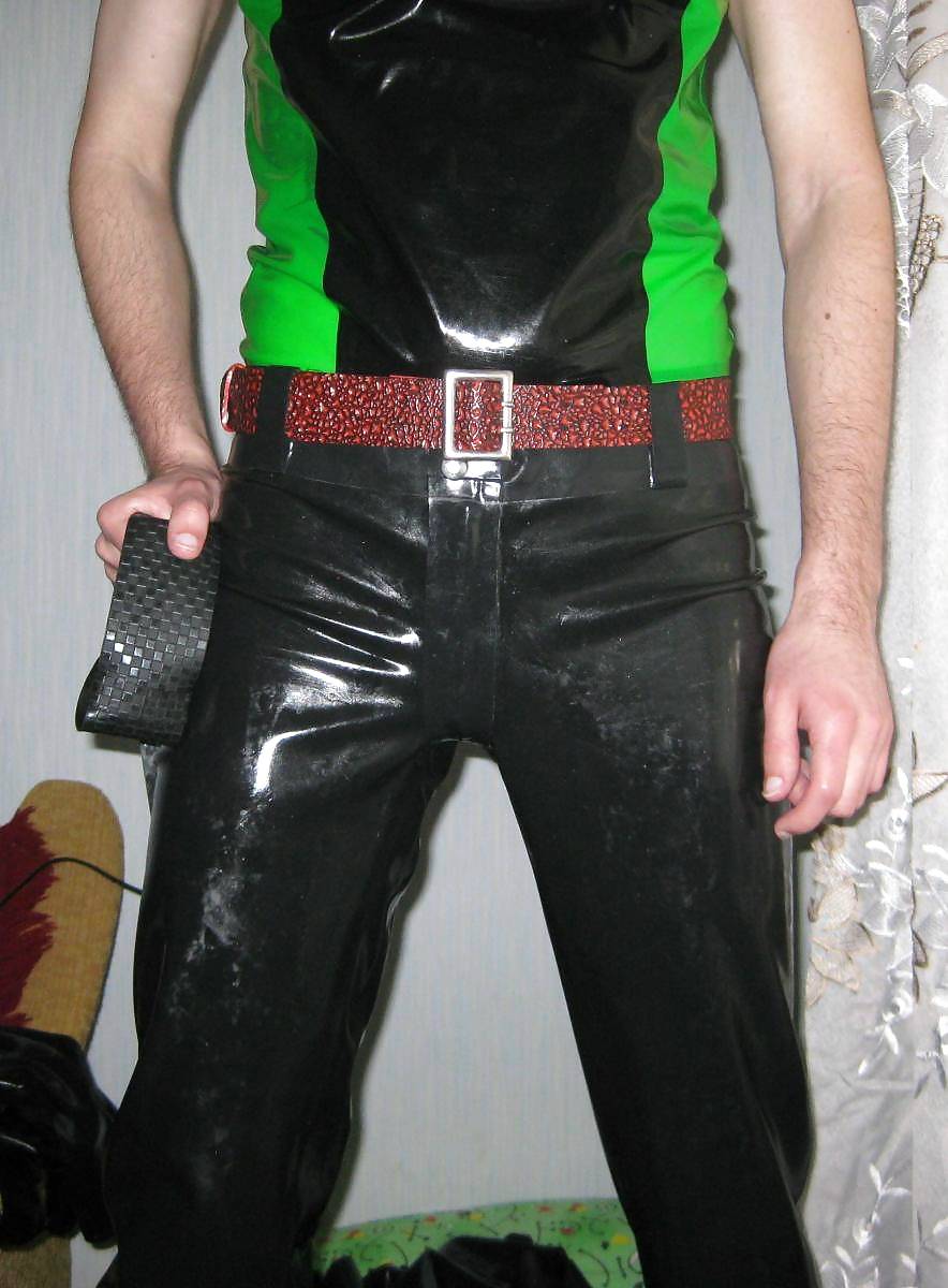 3-rd. 2012-04-12. Latex jeans, belts t-shirt and socks. #34492947