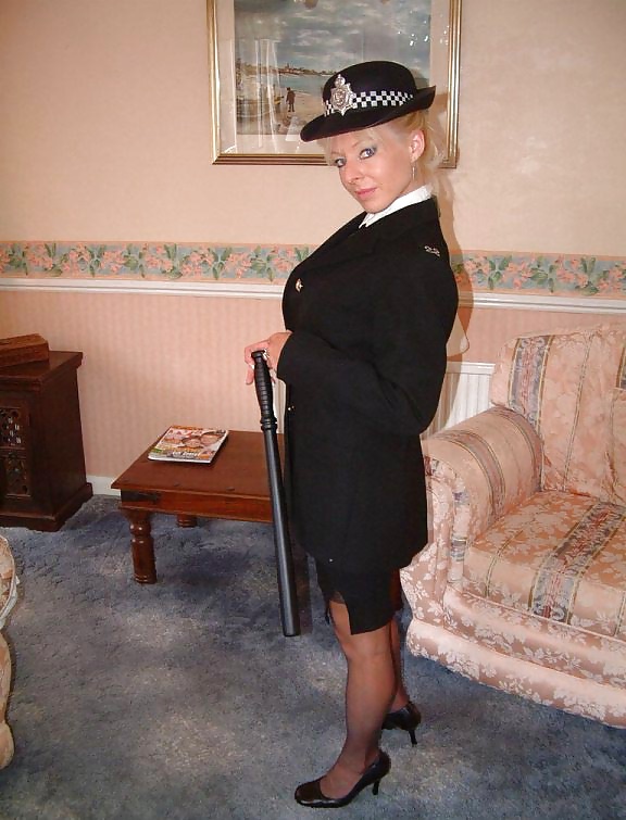 Blonde English lady dresses as police #30506945
