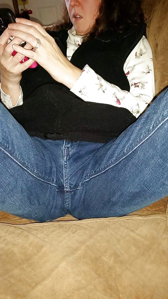 My Wife's pussy mound you can see through jeans. #40150610