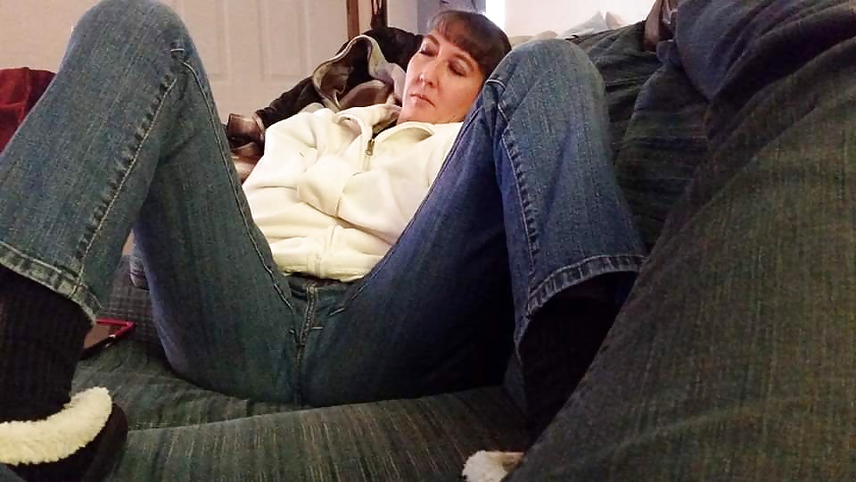 My Wife's pussy mound you can see through jeans. #40150619