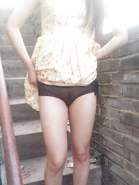 Chinese girl flashing pussy in public #23868836