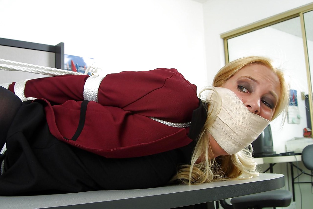 Hot Blonde Secretary Hogtied and Gagged in the office #27087369
