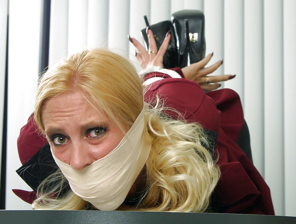 Hot Blonde Secretary Hogtied and Gagged in the office #27087388
