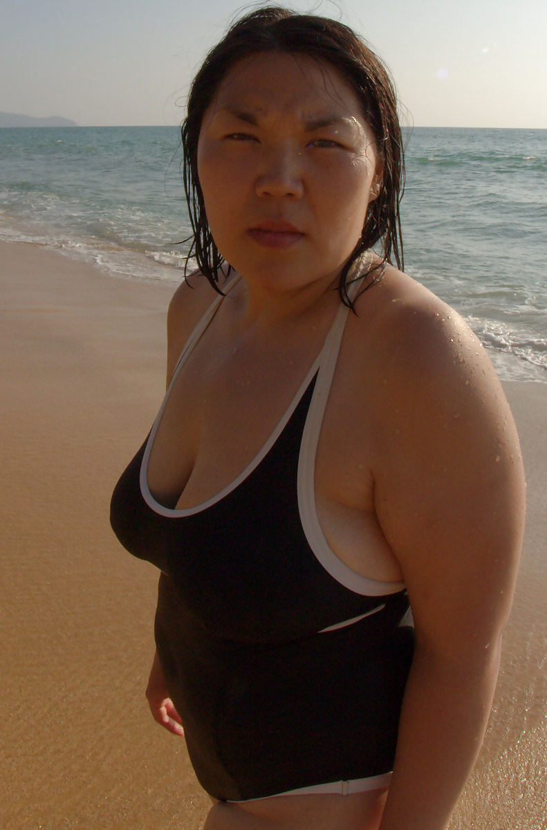 Asian wife big tits in swimsuit  #26082278