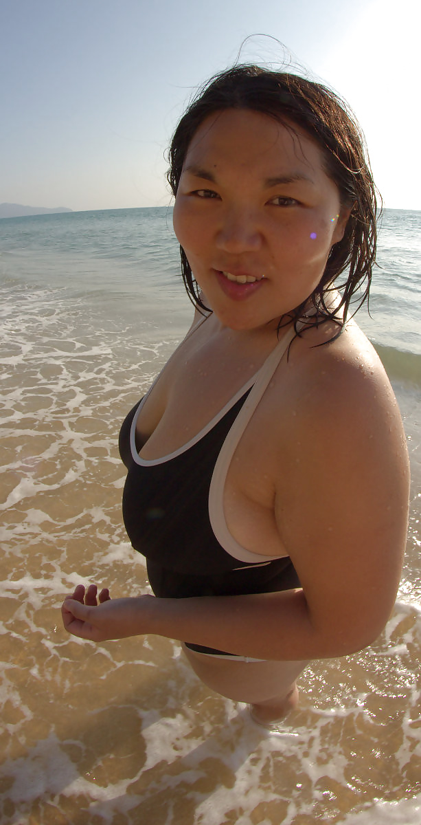 Asian wife big tits in swimsuit  #26082453