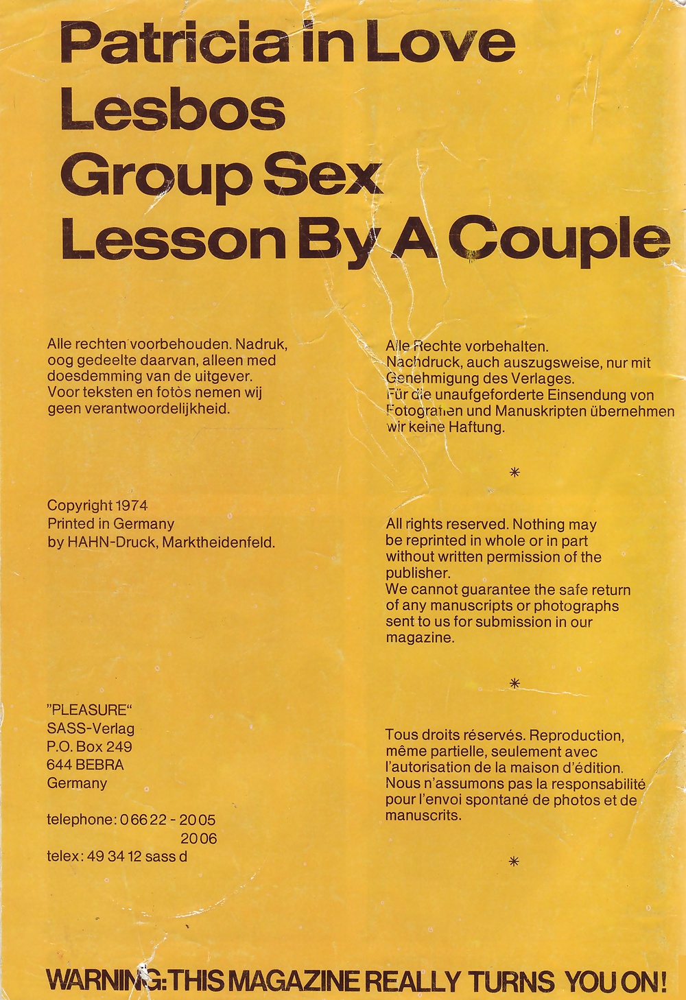 Pleasure magazin nr1 1974 #34224255