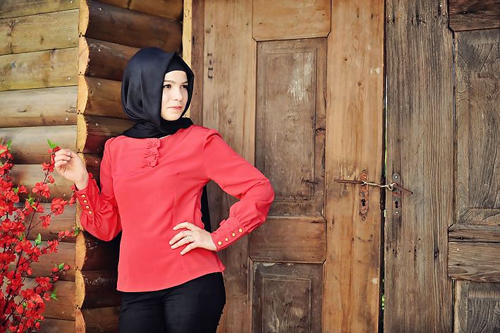 Türkisch Arabisch-muslimischen Hijab, Turban Tragenden Fortschreibt Geschlossen #37754880