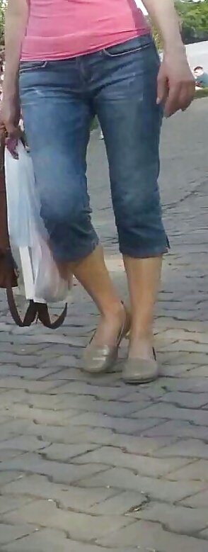 Spion Cameltoe Jeans, Shorts Sexy Frauen Rumänisch #40214403