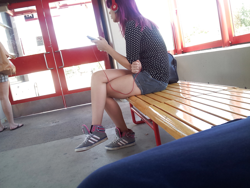 Candid legs at Bus Stop #23681595