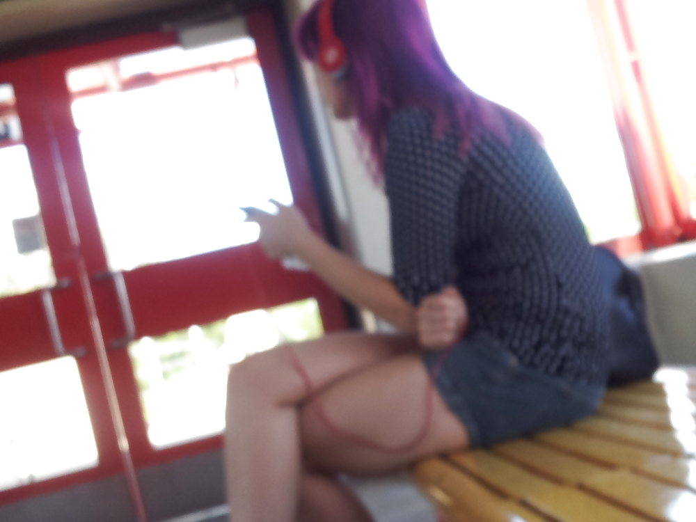 Candid legs at Bus Stop #23681609