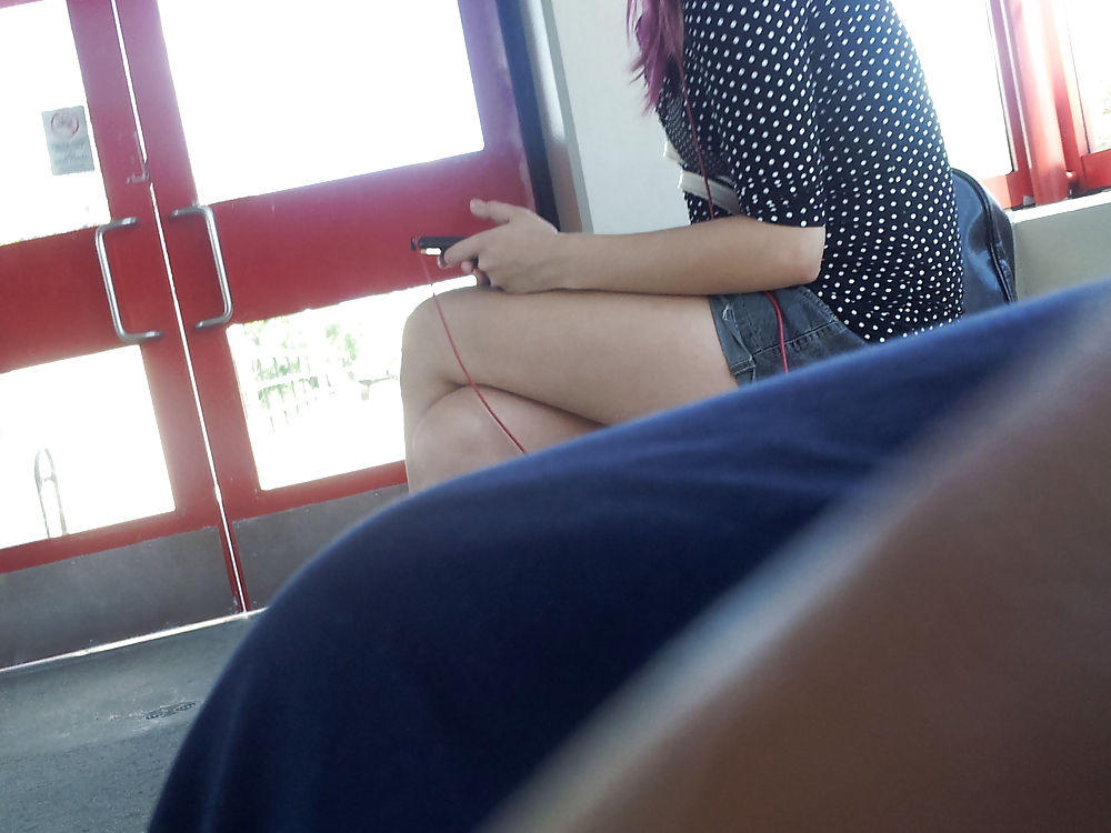 Candid legs at Bus Stop #23681617