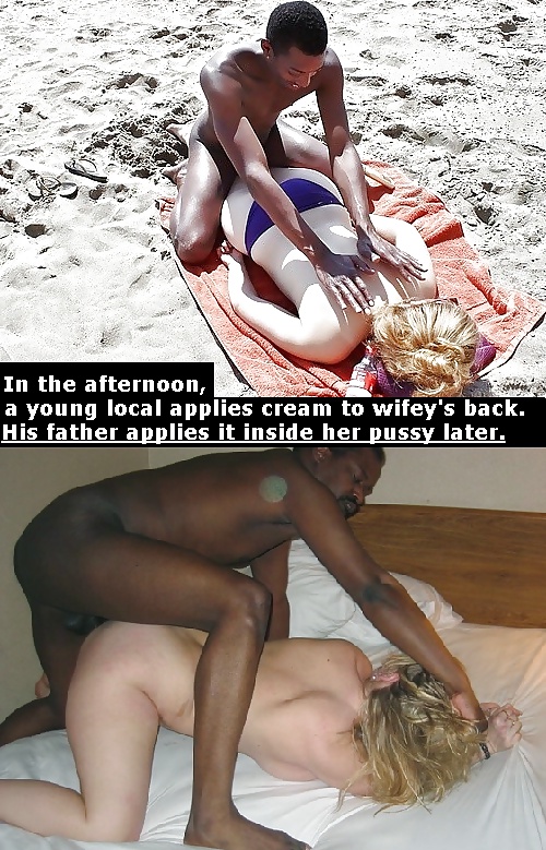 Interracial Vacation Beach Wife Cuckold Caps #28483543