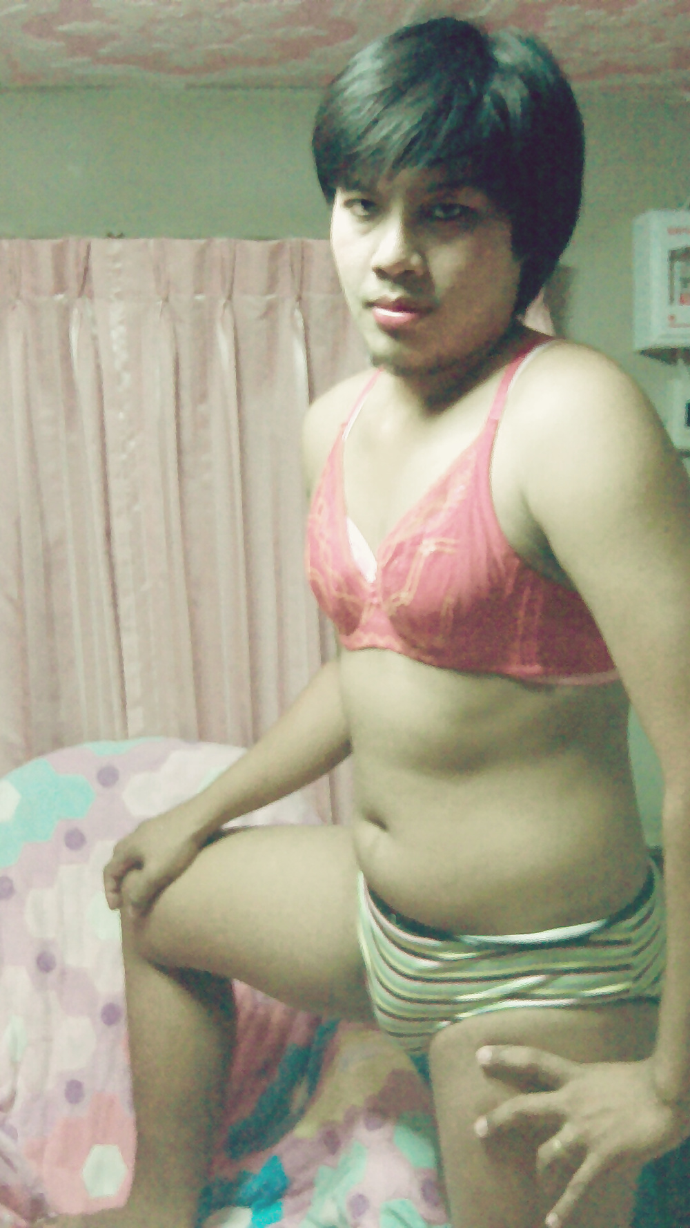 My  make up and red bra. #31605045