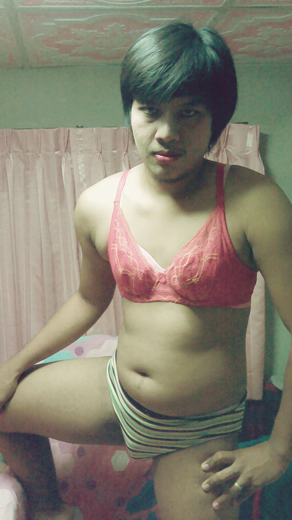 My  make up and red bra. #31605046
