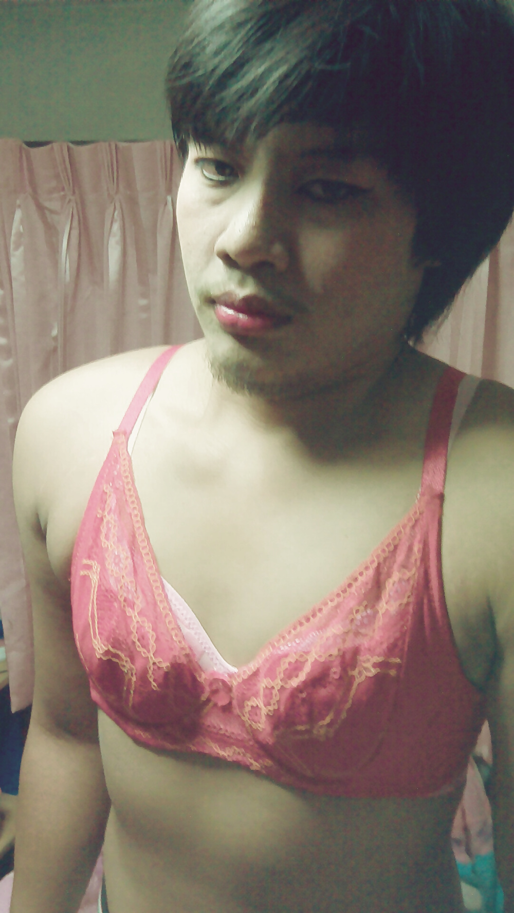 My  make up and red bra. #31605047