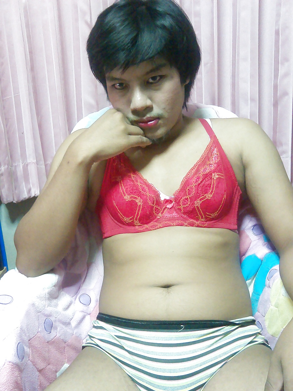 My  make up and red bra. #31605053
