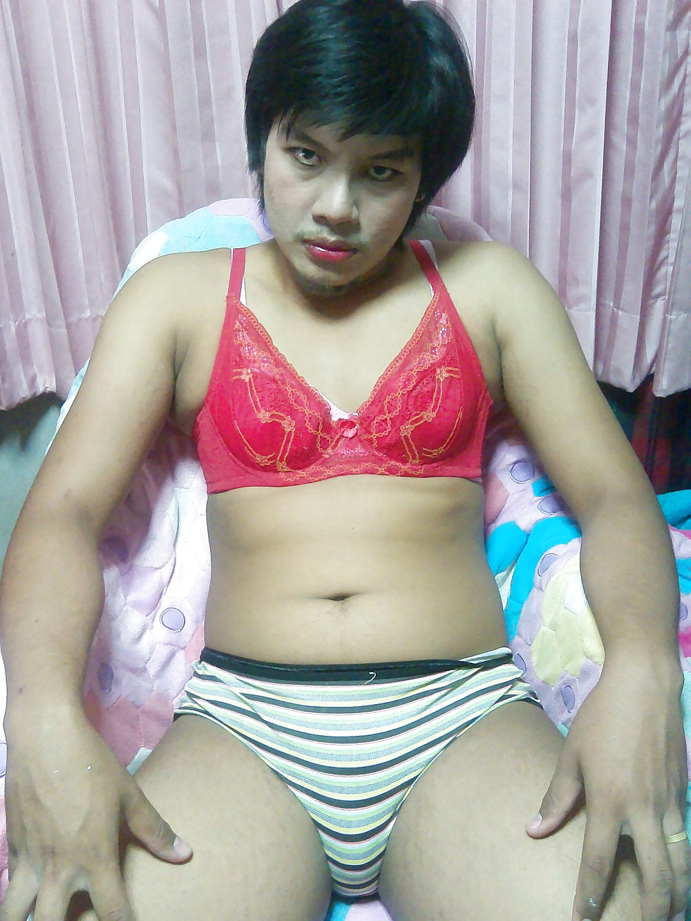 My  make up and red bra. #31605054