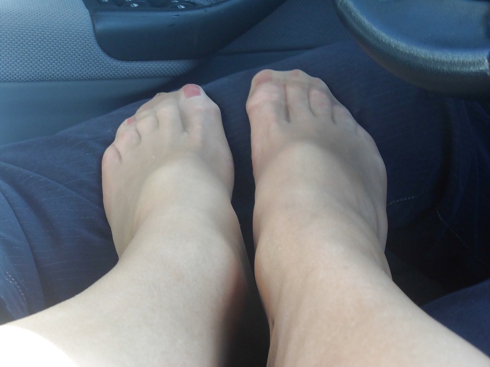 Stockings and Feet in the car #27487512