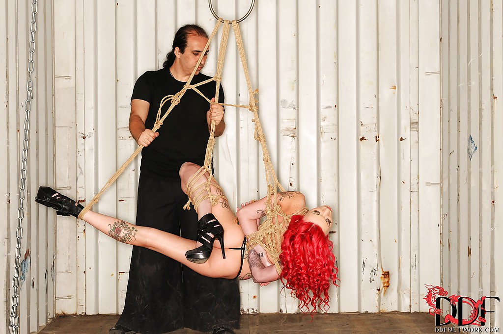 Strong and powerful BDSM vixen Becky Holt is tied and hanged #52869049