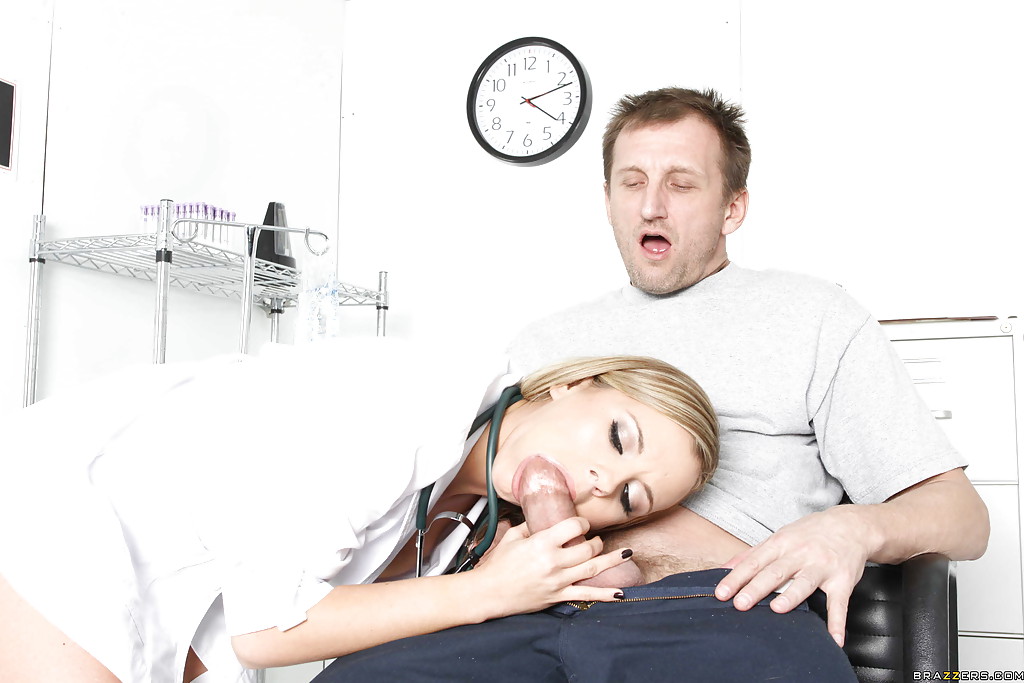 Sexy doctor in uniform and stockings Bree Olson fucks with her patient #51382340