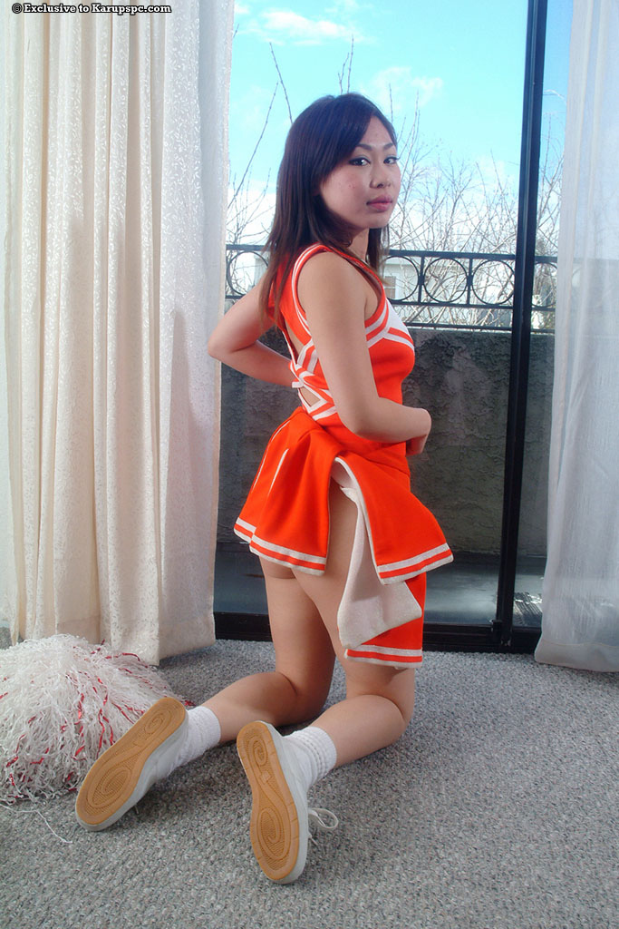 Asian teen Yumi takes part in an amateur posing scene in uniform #50299691