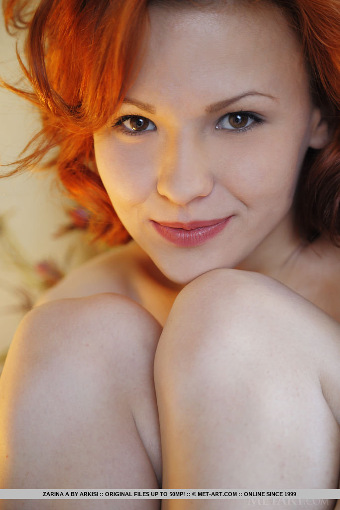 Naked teen with red hair Zarina A taunting with firm tits and proud nipples #51357375