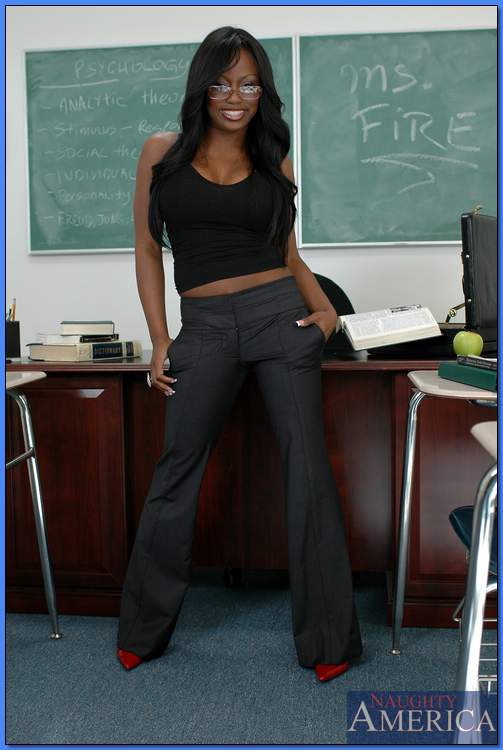 Black MILF teacher Jada Fire revealing smashing assets in class #50588723