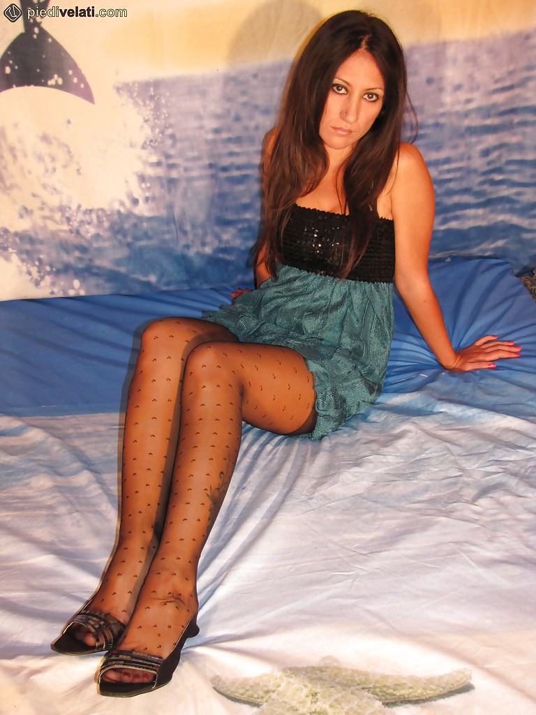 Clothed brunette girl is so amazing in her new clean pantyhose #51377285