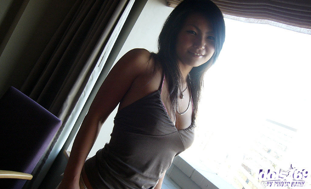 Smiley asian cutie flashing her tempting breast with sweet nipple #51188460