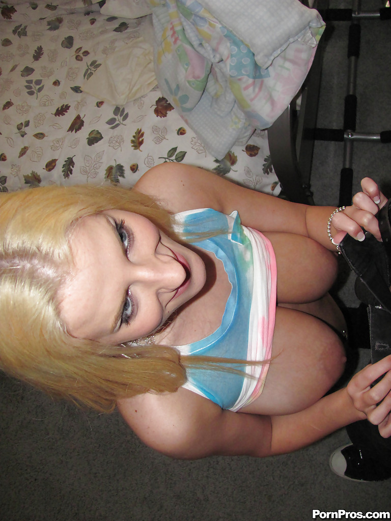 Blonde teenager Halie Cummings giving large dick ball sucking BJ on her knees #50120146