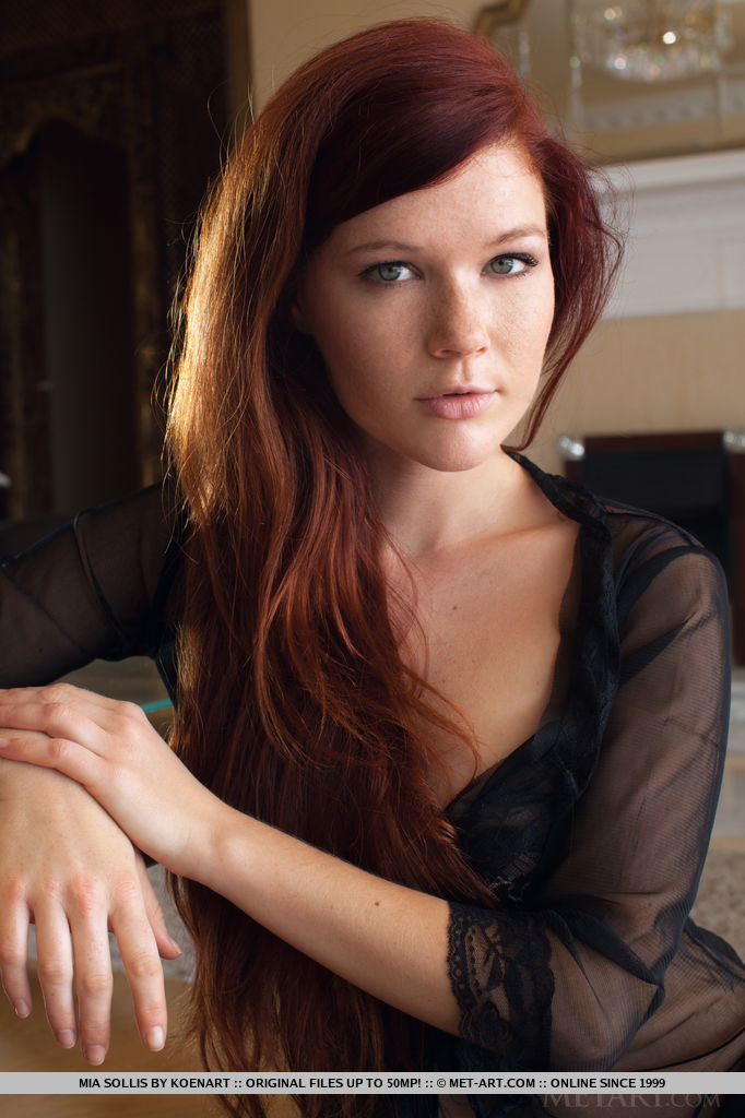 Redhead Euro babe loosing big natural teen tits during glamour shoot #51735461