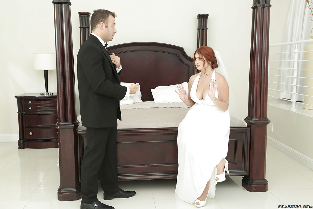 Fat redheaded chick Lennox Luxe banging cock in wedding attire #50147856