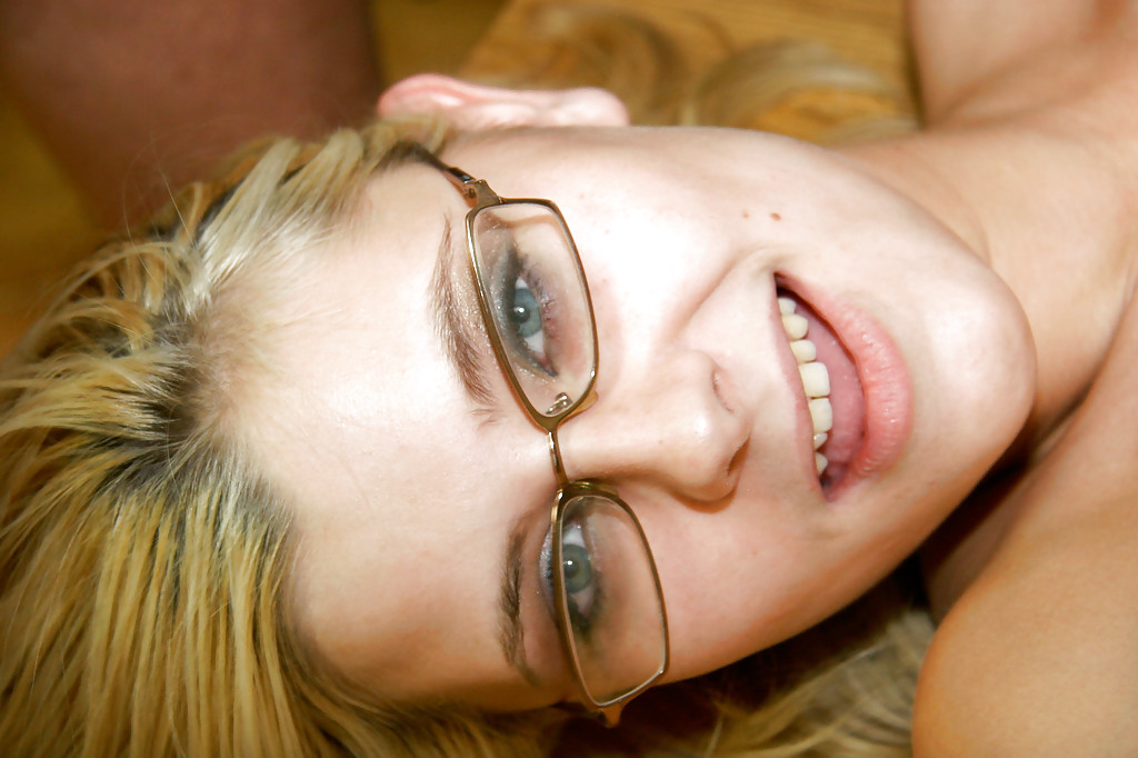 Salacious blonde with saggy jugs in glasses gets gangbanged and facialized #50220787