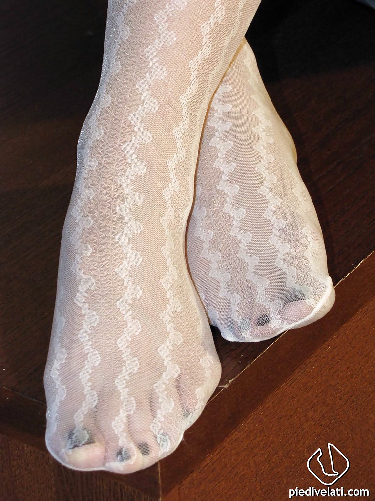 Big tit babe Elena wearing her foot fetish white pantyhose #51456000