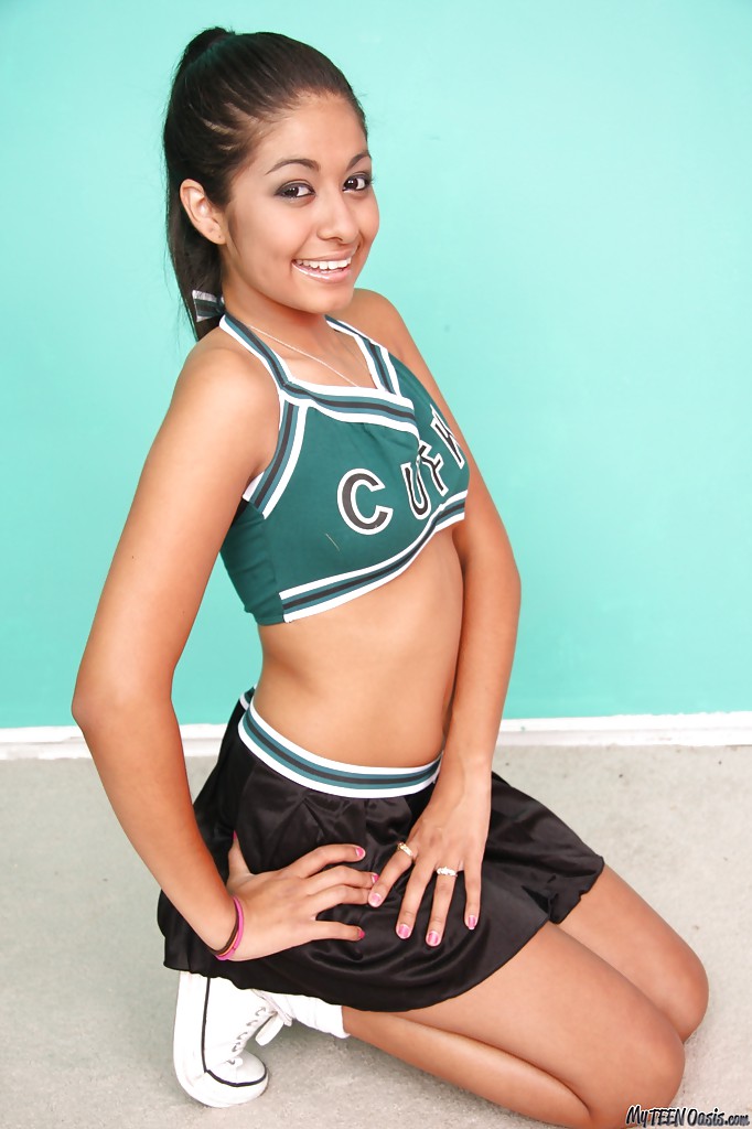 Sporty Latina teen Ruby Rayes combines cheerleading and strip #55394999
