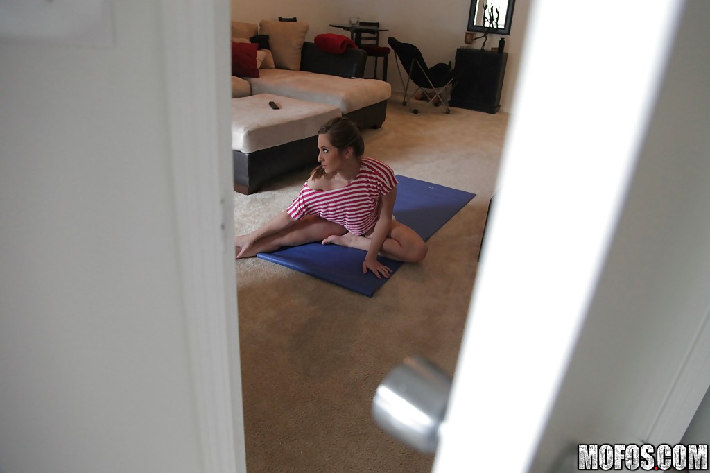 Flexy teen Rina Ryder reveals her tiny tits while doing her yoga practice #52349639
