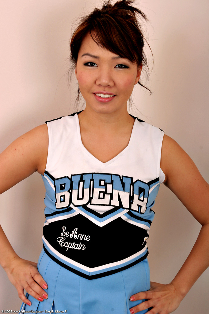 Amateur Asian Solo Girl Sheds Cheerleader Uniform To Bare Tiny Teen Tits