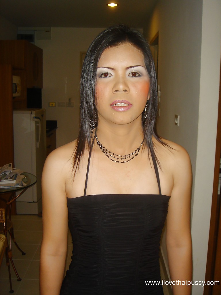 Stupenda ragazza asiatica in abito nero che mostra il suo culo sexy e la sua fessura
 #52210453