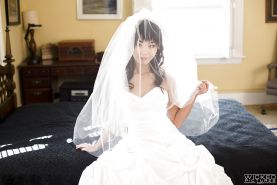 Hot Asian Pornstar Marica Hase Posing Topless In Wedding Dress