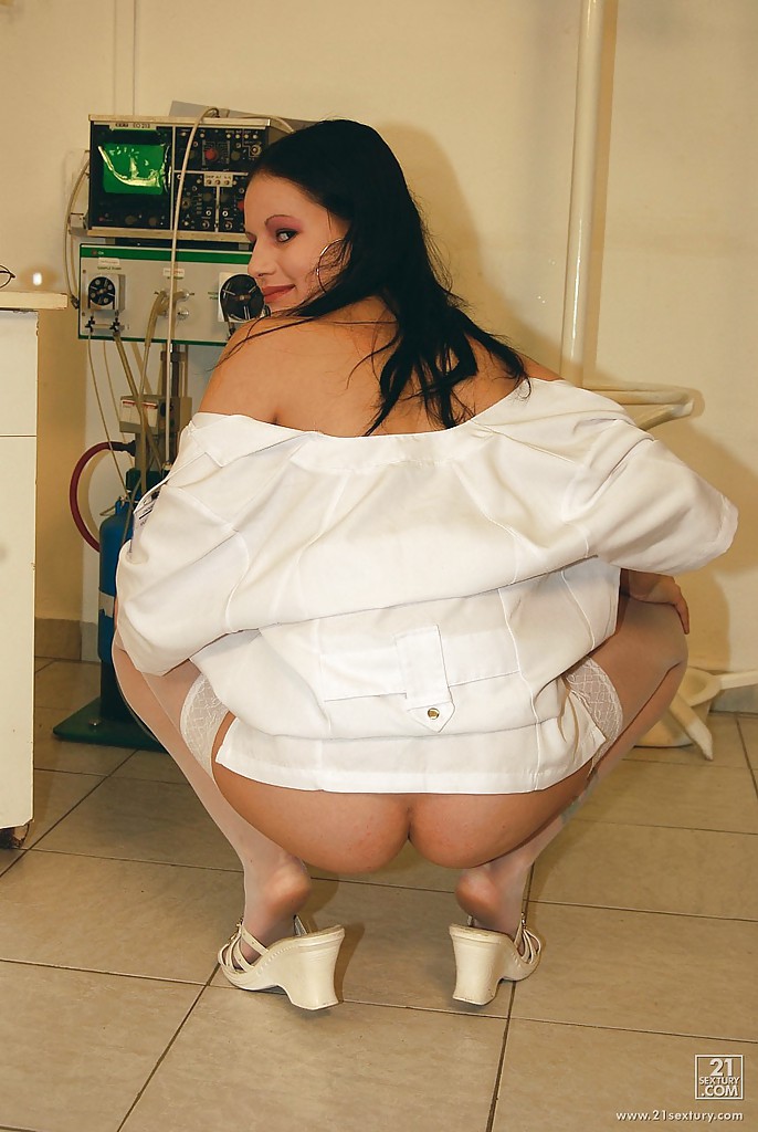 Sexy brunette babe in stockings Amanda Baby showcasing her fuckable body #52640122