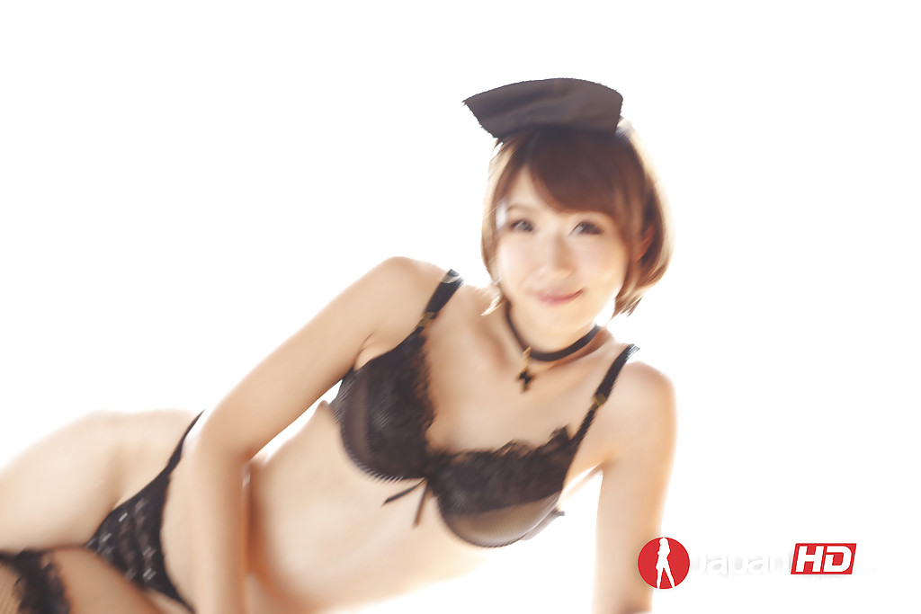 Petite Asian babe Seira Matsuoka stripping off maid uniform to pose nude #51286397