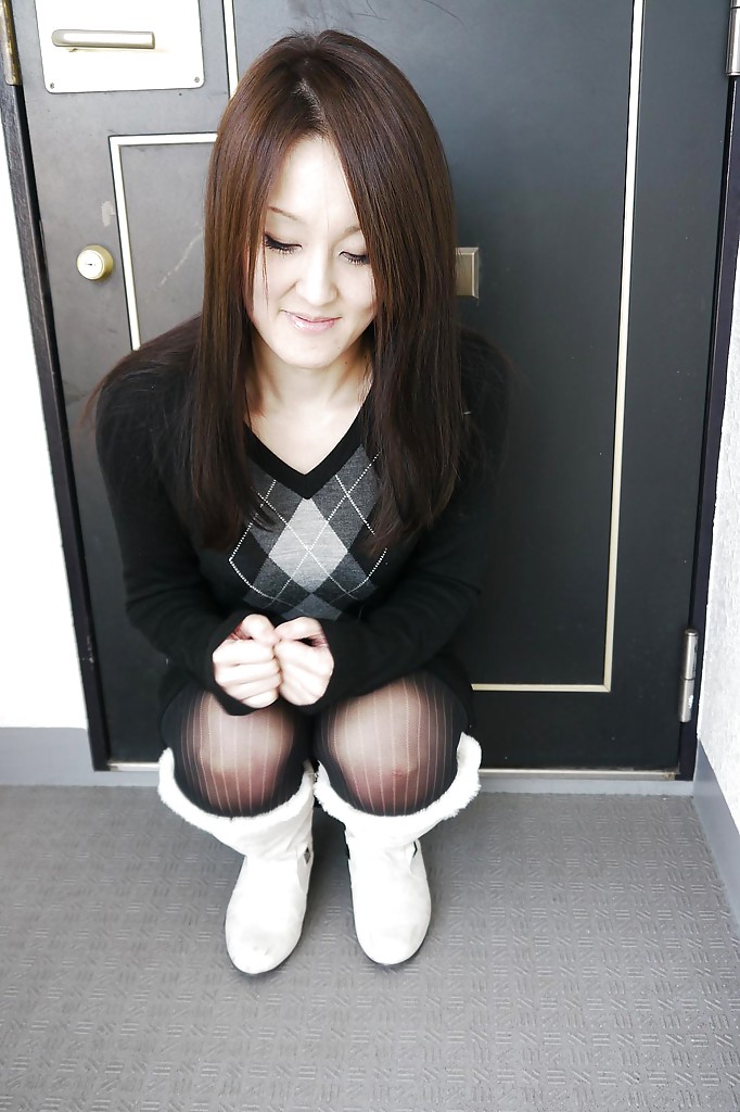 Asian brunette Riko Kariya posing for non nude shots in boots and hose #51368050