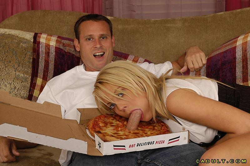 Stunning jizz-starving blonde has some hardcore fun with a hung pizza-lad #50219859