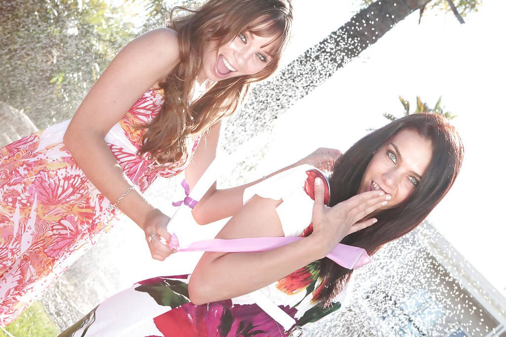 Pretty coeds Capri Anderson & Tiffany Tyler make some sensual lesbian action #53170872