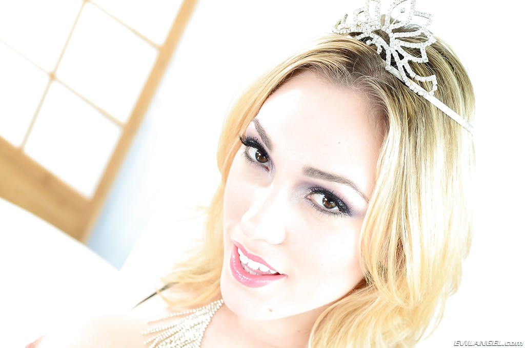 Hot babe Lily Labeau taking off her panties and posing with strapon #54749203