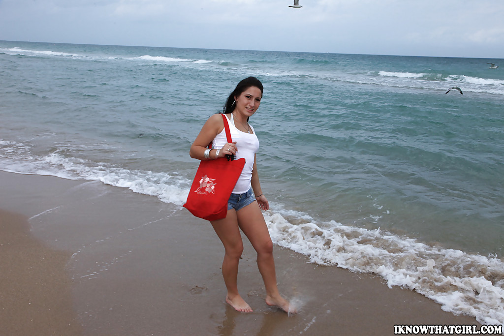 Amateur girlfriend  Sasha enjoys stripping and fingering on the beach #50164950