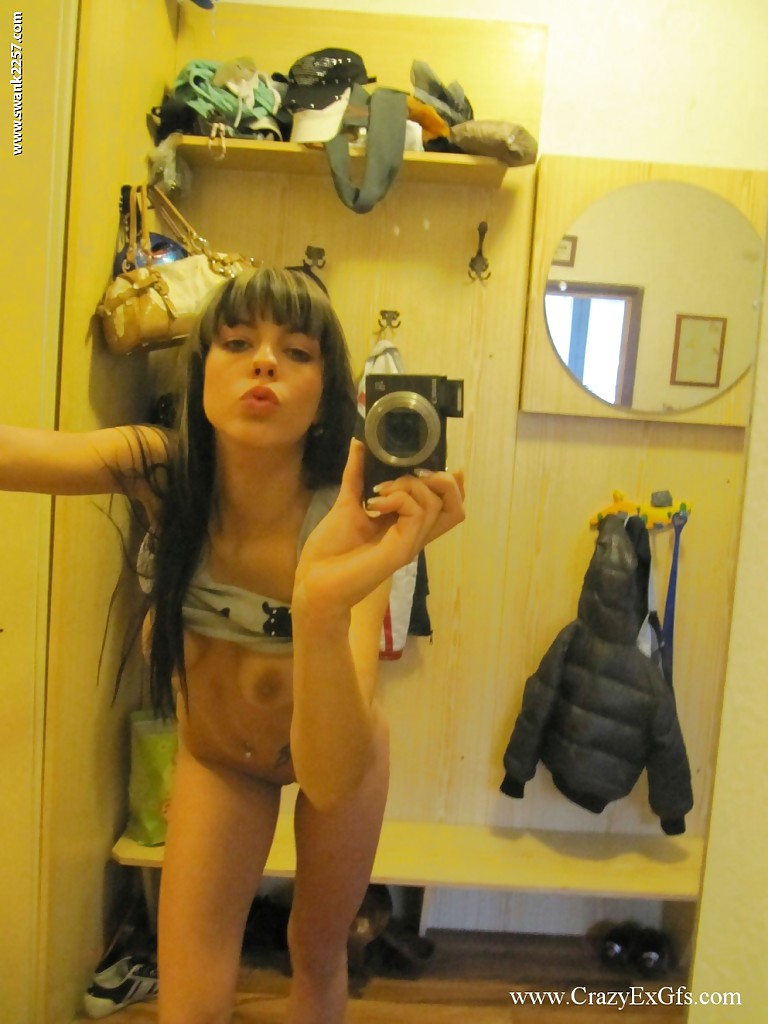 Sweet girlfriend Mellie gets some naked self shots in the mirror #51824744