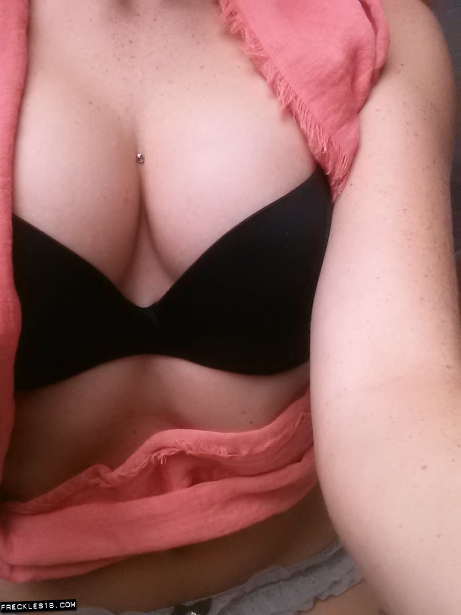 Selfies of amateur Freckles showing hot teen tits & sheer panties close up #51846324