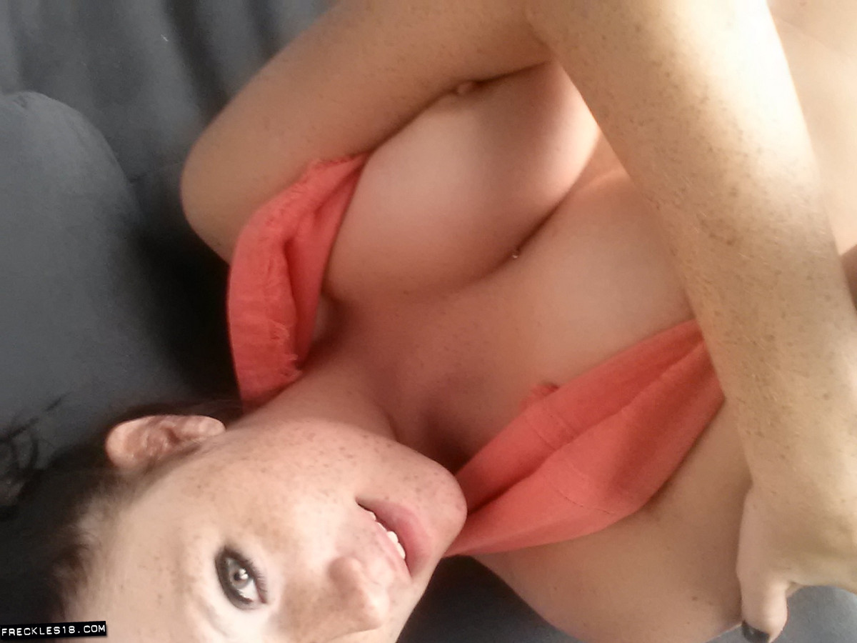 Selfies of amateur Freckles showing hot teen tits & sheer panties close up #51846609